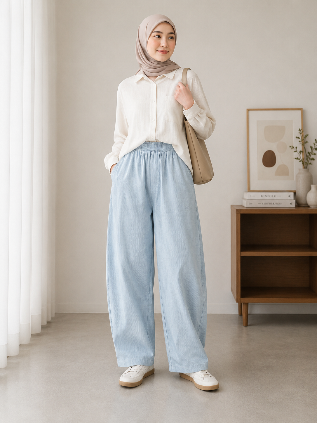 Amani Striped Barrel-Fit Pants