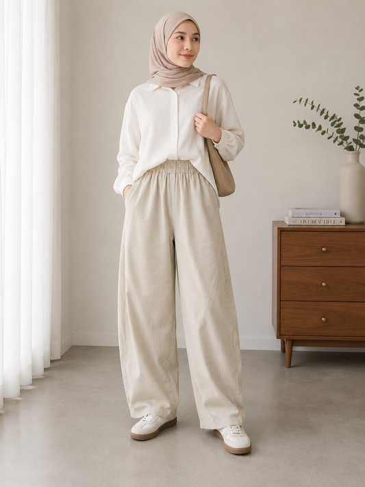 Amani Striped Barrel-Fit Pants